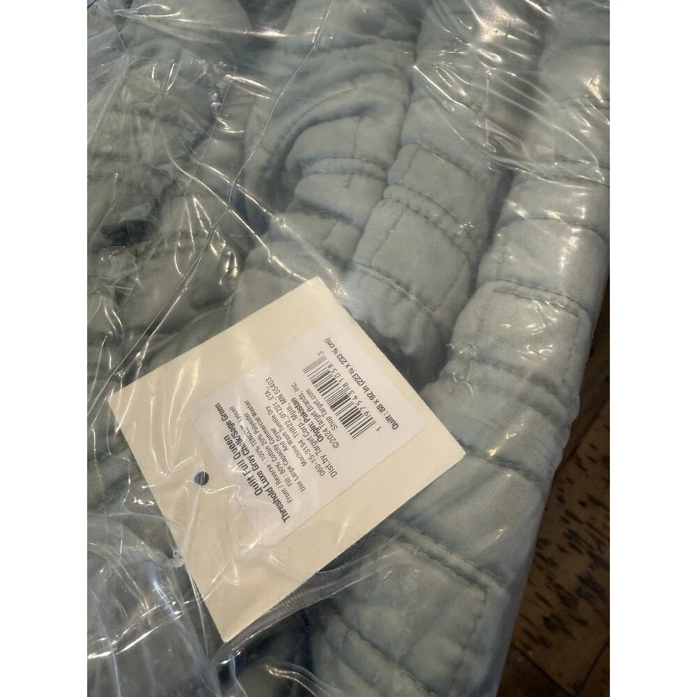 Queen TENCEL Quilt Light Teal Green - Threshold NEW